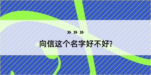 向信这个名字好不好?