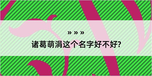 诸葛萌涓这个名字好不好?