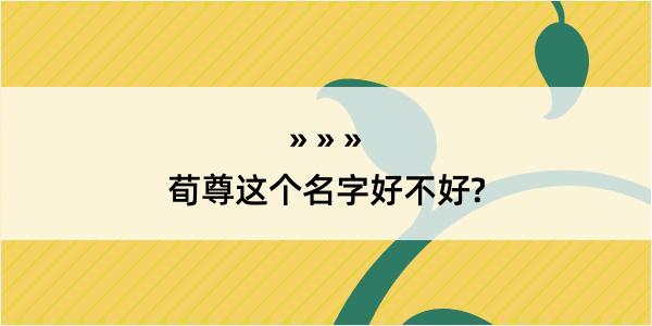 荀尊这个名字好不好?