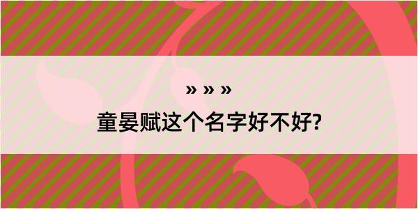 童晏赋这个名字好不好?