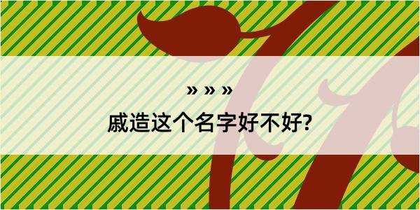 戚造这个名字好不好?