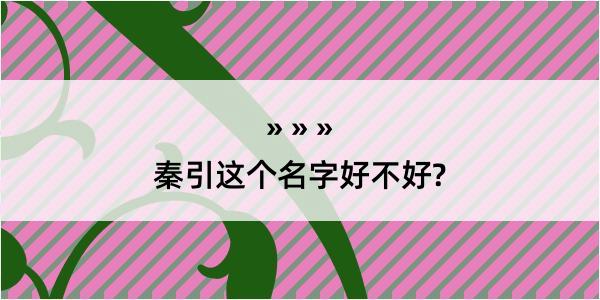 秦引这个名字好不好?