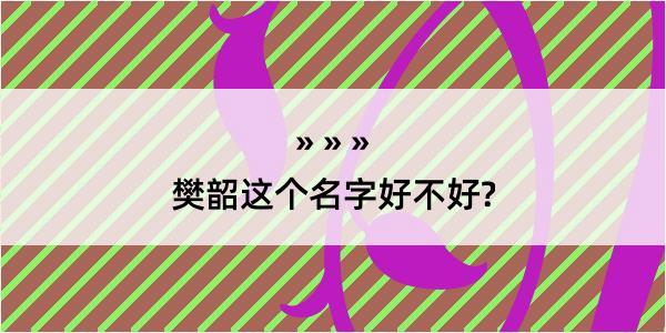 樊韶这个名字好不好?