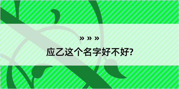 应乙这个名字好不好?