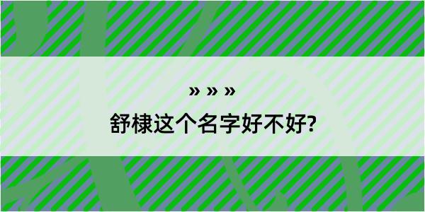 舒棣这个名字好不好?