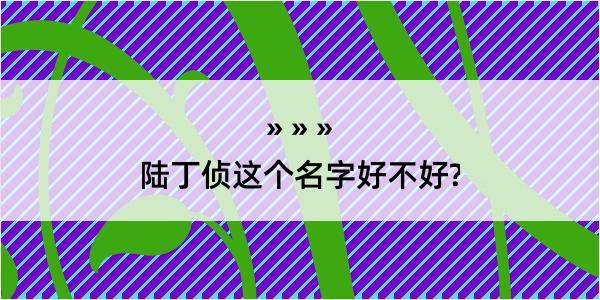 陆丁侦这个名字好不好?