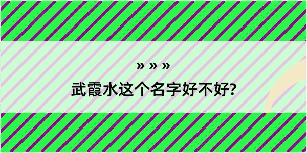 武霞水这个名字好不好?