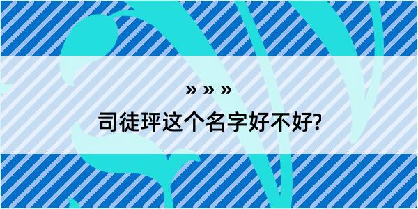 司徒玶这个名字好不好?