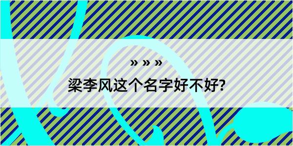 梁李风这个名字好不好?