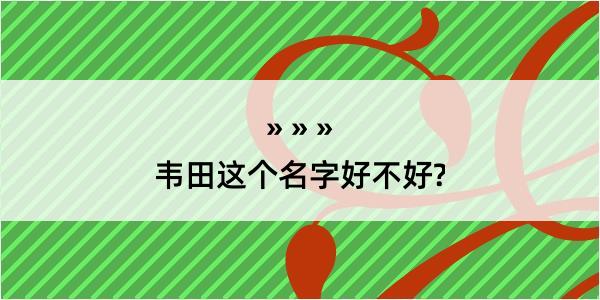 韦田这个名字好不好?