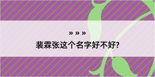 裴霖张这个名字好不好?