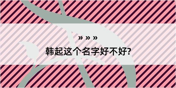 韩起这个名字好不好?