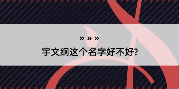 宇文纲这个名字好不好?