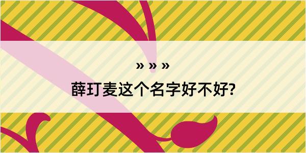 薛玎麦这个名字好不好?