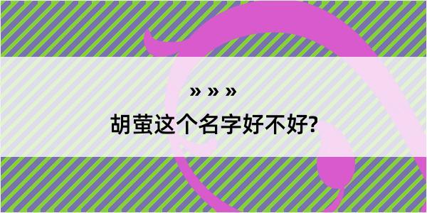 胡萤这个名字好不好?