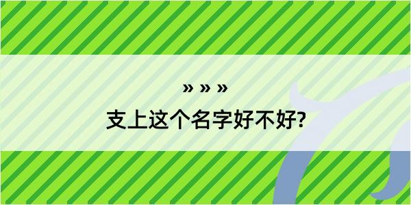 支上这个名字好不好?