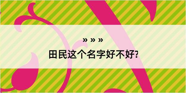 田民这个名字好不好?