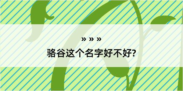 骆谷这个名字好不好?