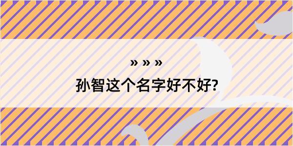 孙智这个名字好不好?