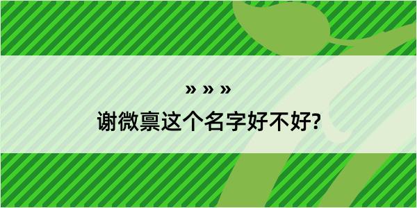 谢微禀这个名字好不好?