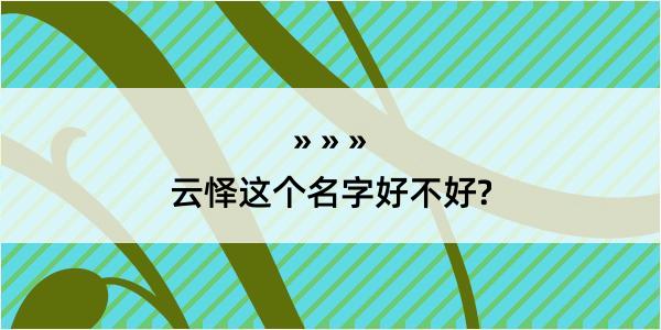 云怿这个名字好不好?