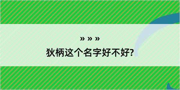 狄柄这个名字好不好?