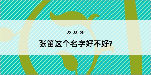 张笛这个名字好不好?