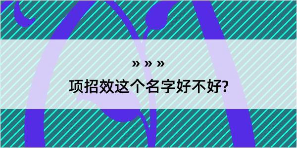 项招效这个名字好不好?