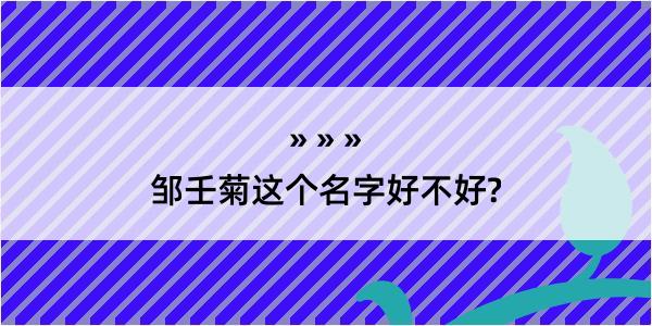 邹壬菊这个名字好不好?