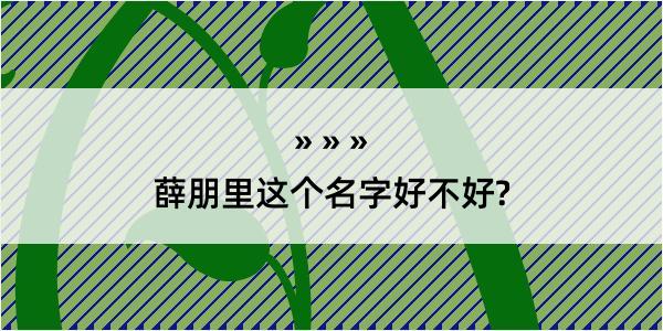 薛朋里这个名字好不好?