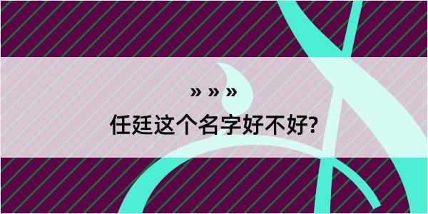 任廷这个名字好不好?