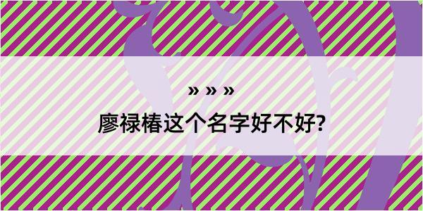 廖禄椿这个名字好不好?