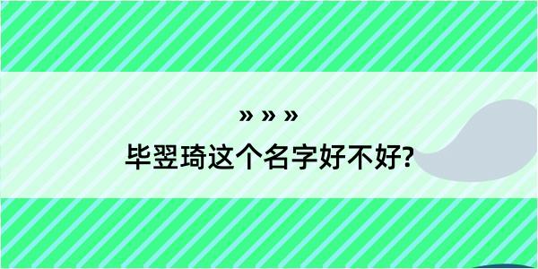 毕翌琦这个名字好不好?