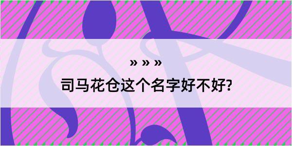 司马花仓这个名字好不好?