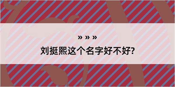 刘挺熙这个名字好不好?