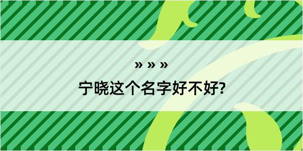 宁晓这个名字好不好?