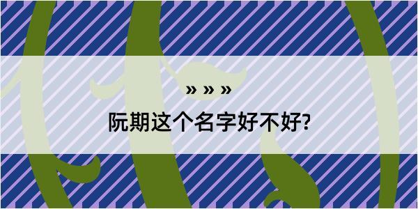 阮期这个名字好不好?