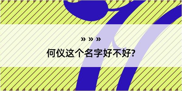 何仪这个名字好不好?