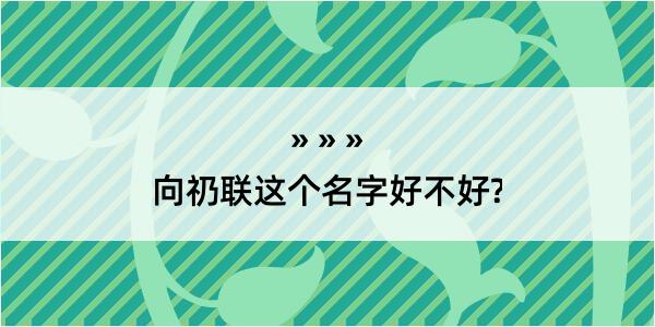 向礽联这个名字好不好?