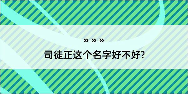 司徒正这个名字好不好?