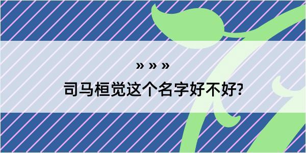 司马桓觉这个名字好不好?